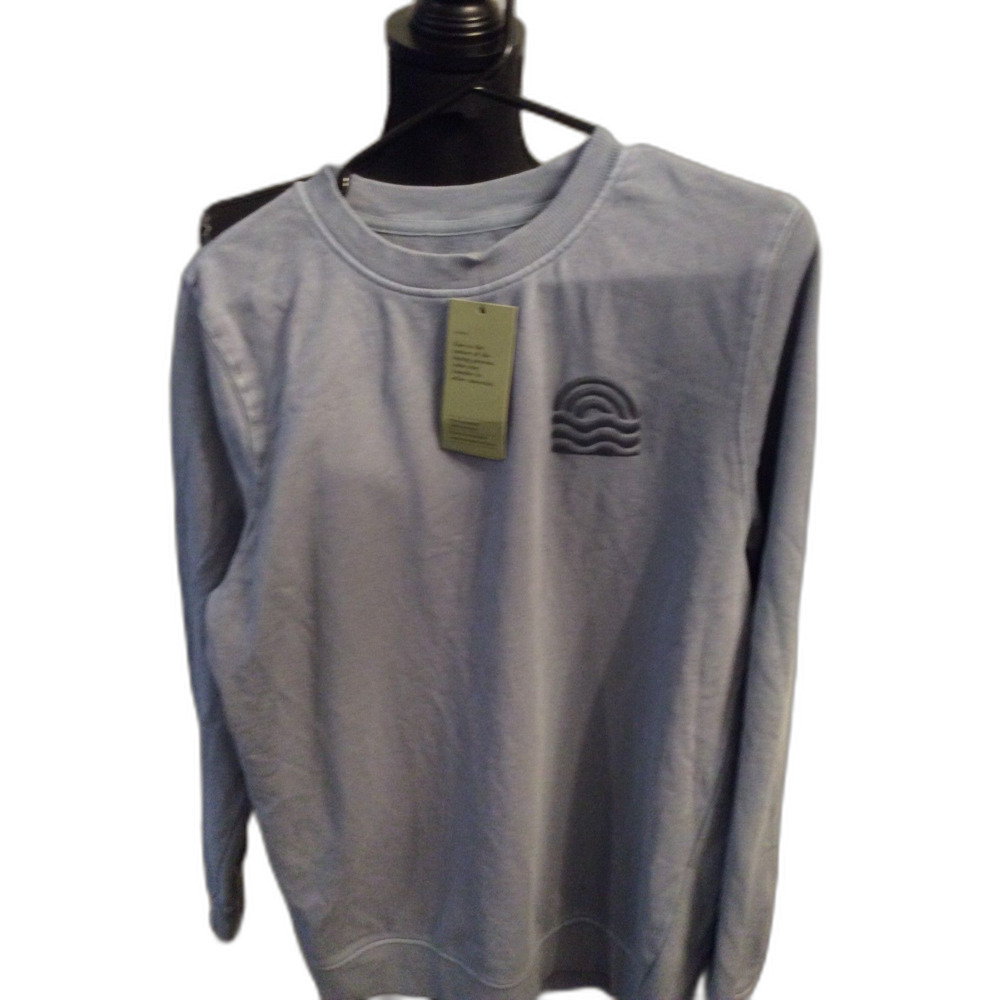 New NWT Blue Sweatshirt Rainbow and Water Crew Neck Small S